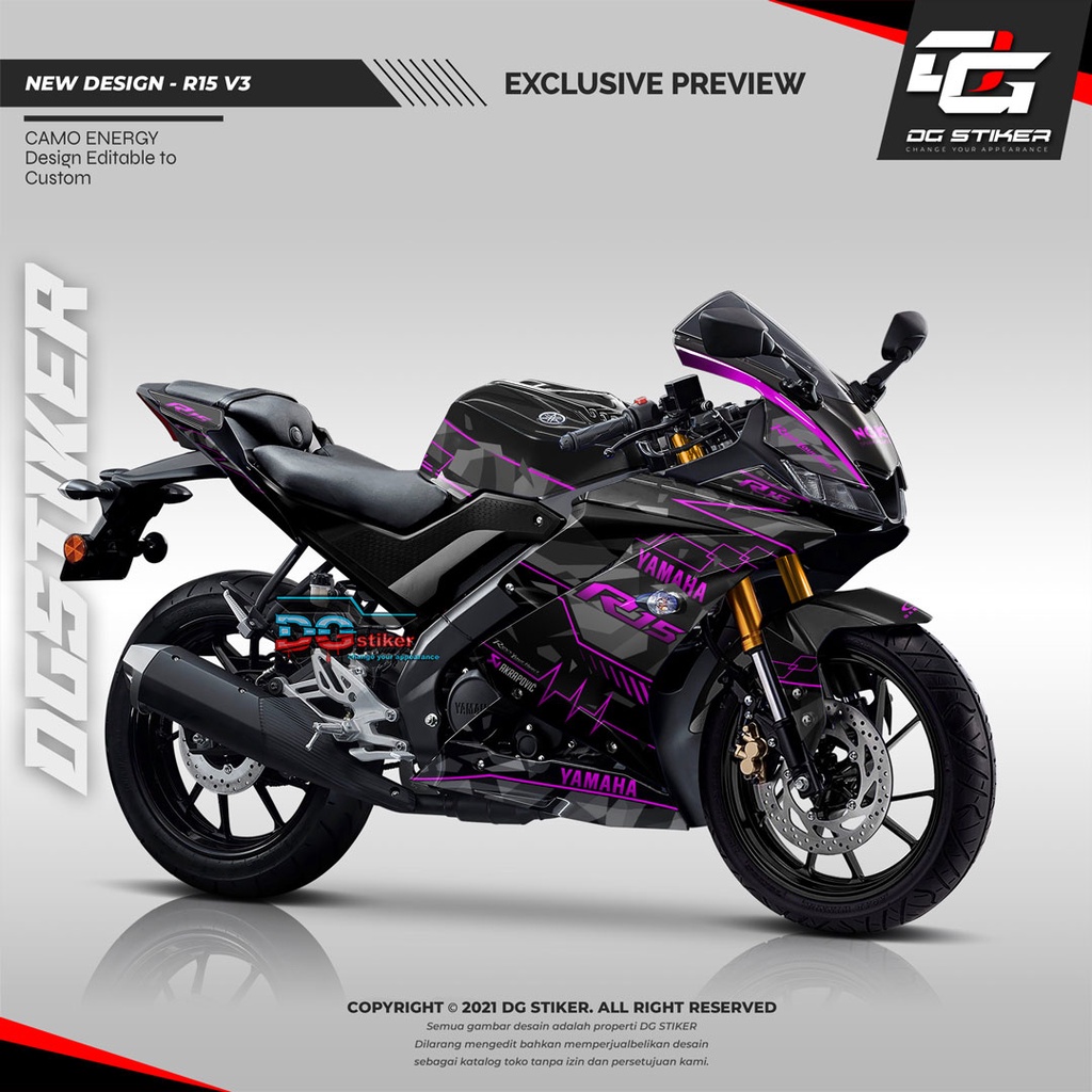 Decal R15 V3, Stiker R15 V3, Decal Stiker R15 V3 full body, Striping R15 V3 Livery Camo