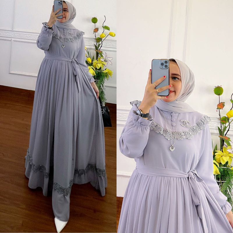 Rauna Maxi / Gamis Wanita Kekinian / Gamis Wanita Terbaru / Maxi Dress Brukat / Dress Kondangan Terbaru / Dress Wanita Kekinian / Dress Wanita Terbaru / Gamis Wanita Terbaru 2022 /Gamis Lebaran 2022 / Gamis Lebaran Model Terbaru 2022