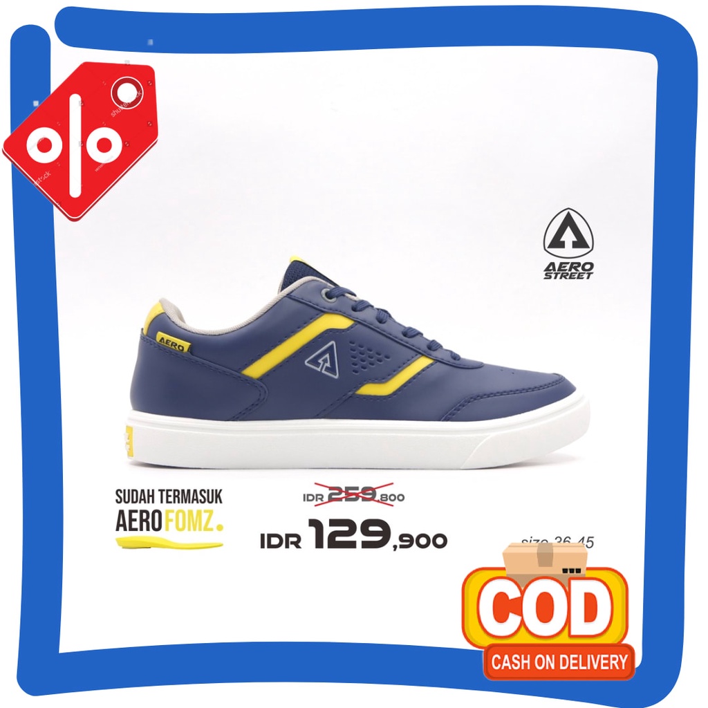 White Black Red Blue Dongker Silver Brown Khaki Mustard /  Aerostreet 36-45 Tokyo Navy - Sepatu Snea