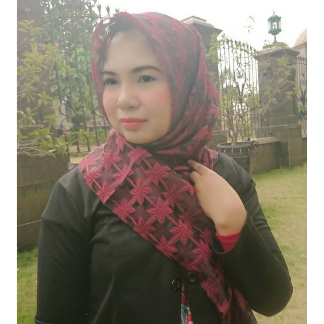 Hijab segiempat/kerudung linen ruby/jilbab segi empat organdi Jasmine