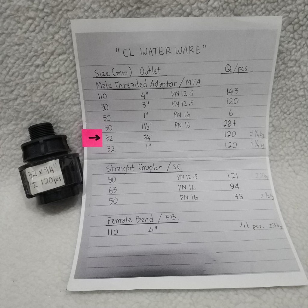 Fitting HDPE Male Treaded Adaptor CL Waterware