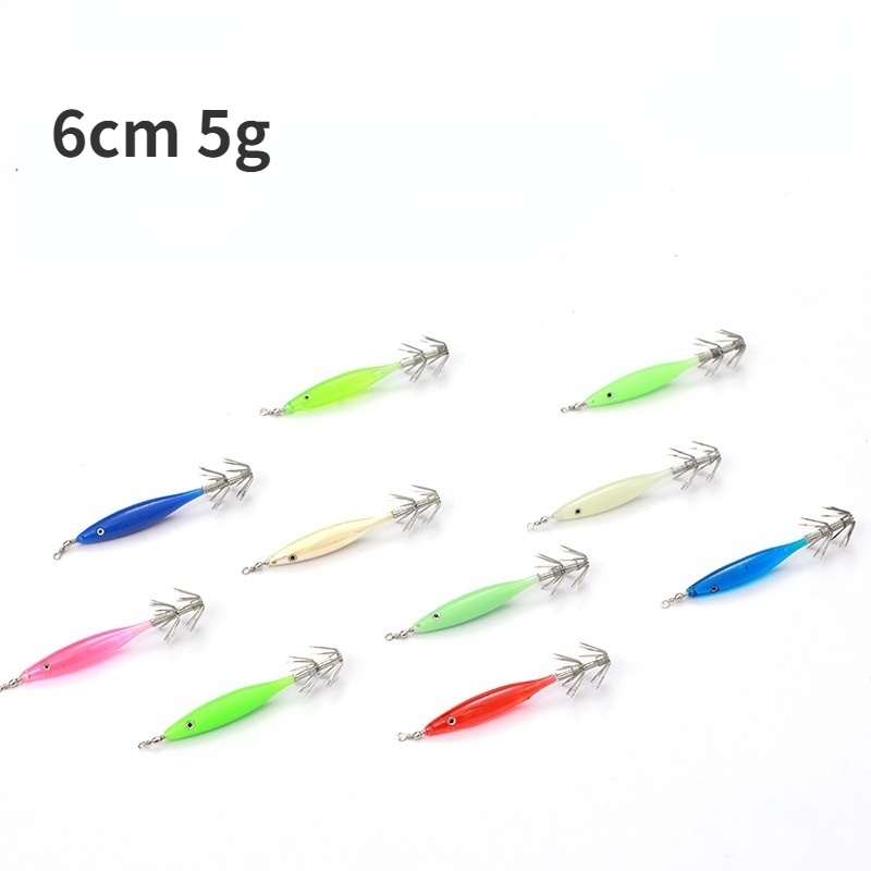 Umpan Pancing Bentuk Cumi-Cumi Ukuran 6cm / 5g Glow in The Dark