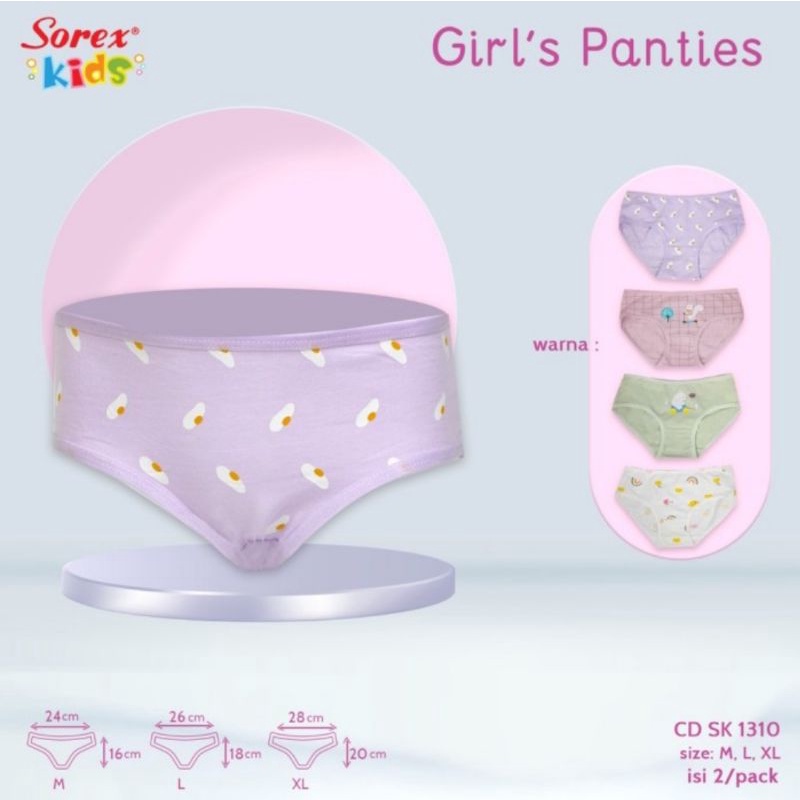 Celana dalam segitiga anak perempuan SOREX kids girl SK 1305 1310 (2 pcs)