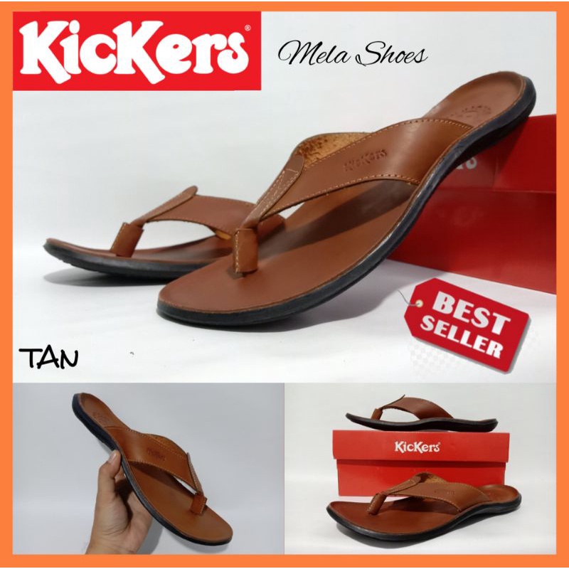 SANDAL PRIA KICKERS KULIT MODEL JEPIT / SANDAL DISTRO COWOK KASUAL PROMO / SANDAL LEBARAN LAKI-LAKI