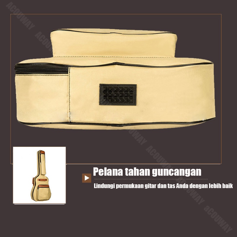 COD 41 Inch Tas Gitar Akustik/Elektrik Cover Waterproof Soft Case Gitar dengan Tali Saku Depan 8MM Cotton Padded