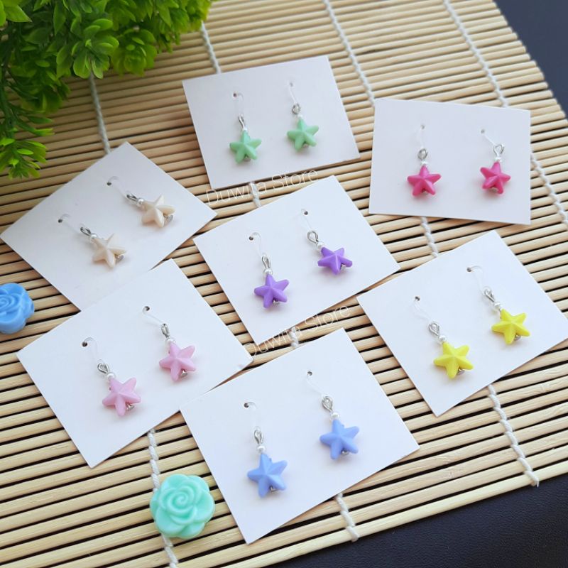 HANDMADE ANTING ANAK KAITAN PLASTIK BINTANG MINI