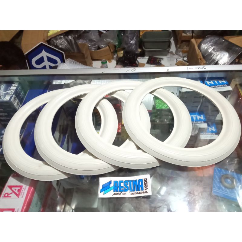 Lis ban Vespa ring 8 dan 10 dan 12  putih polos harga per set depan belakang vespa matic lx primavera scoopy