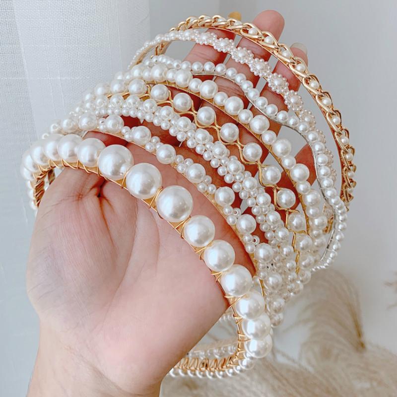 Bando Aksen Mutiara Imitasi simple Ala Korea Untuk Wanita