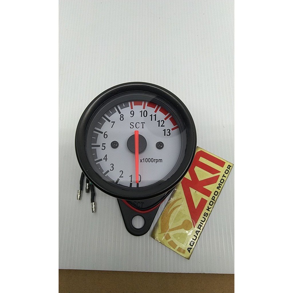 Indikator RPM Meter Hitam Tachometer Analog Black Variasi Universal Scarlet