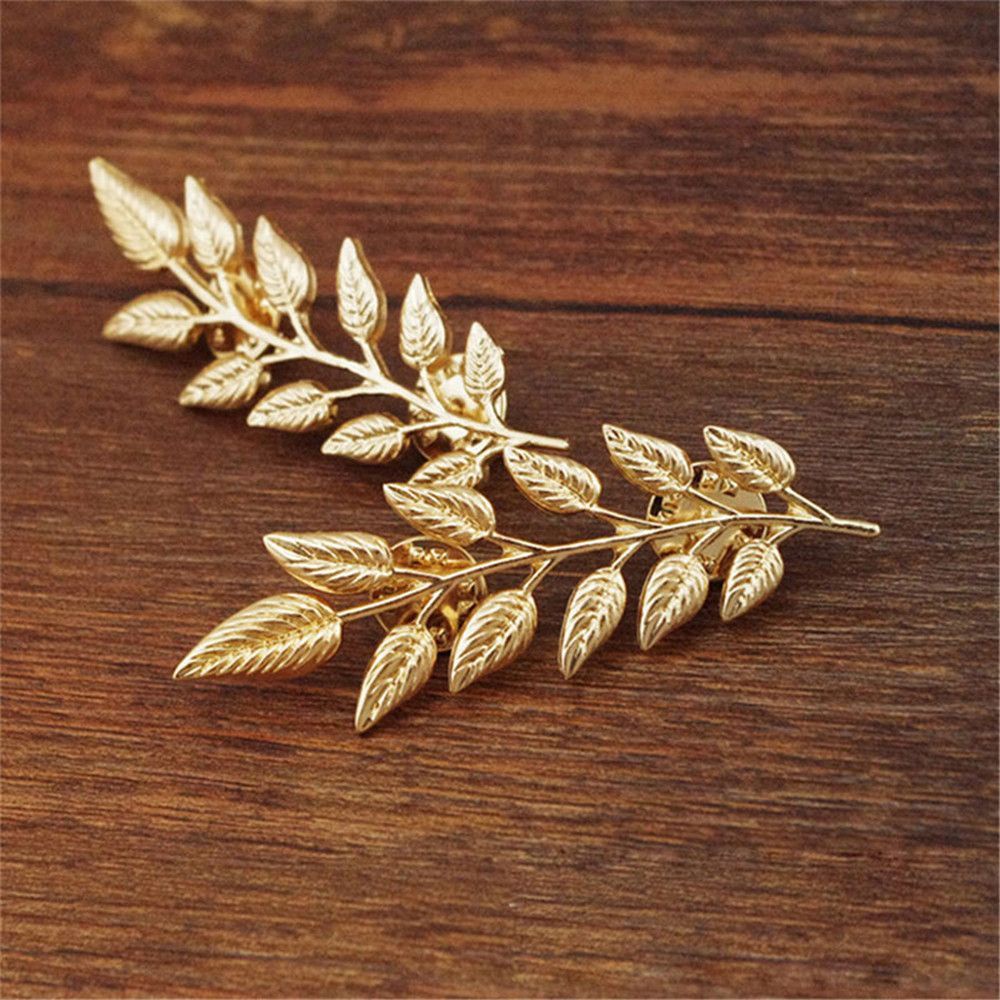 MXBEAUTY Creative Brooch Retro Shirt Classic Collar Pin Fashion Golden Silver Exquisite Buckle Leaves/Multicolor