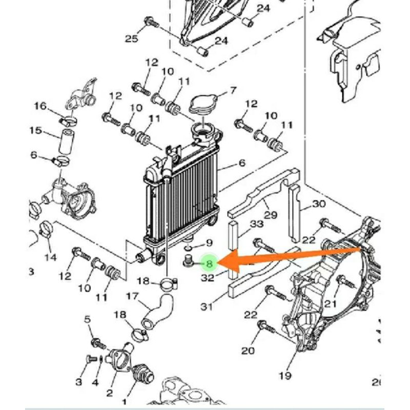 BAUT BUANGAN PEMBUANGAN AIR RADIATOR BAWAH XEON KARBU RC GT 125 AEROX 125 ORIGINAL YGP 44D-E2615-00