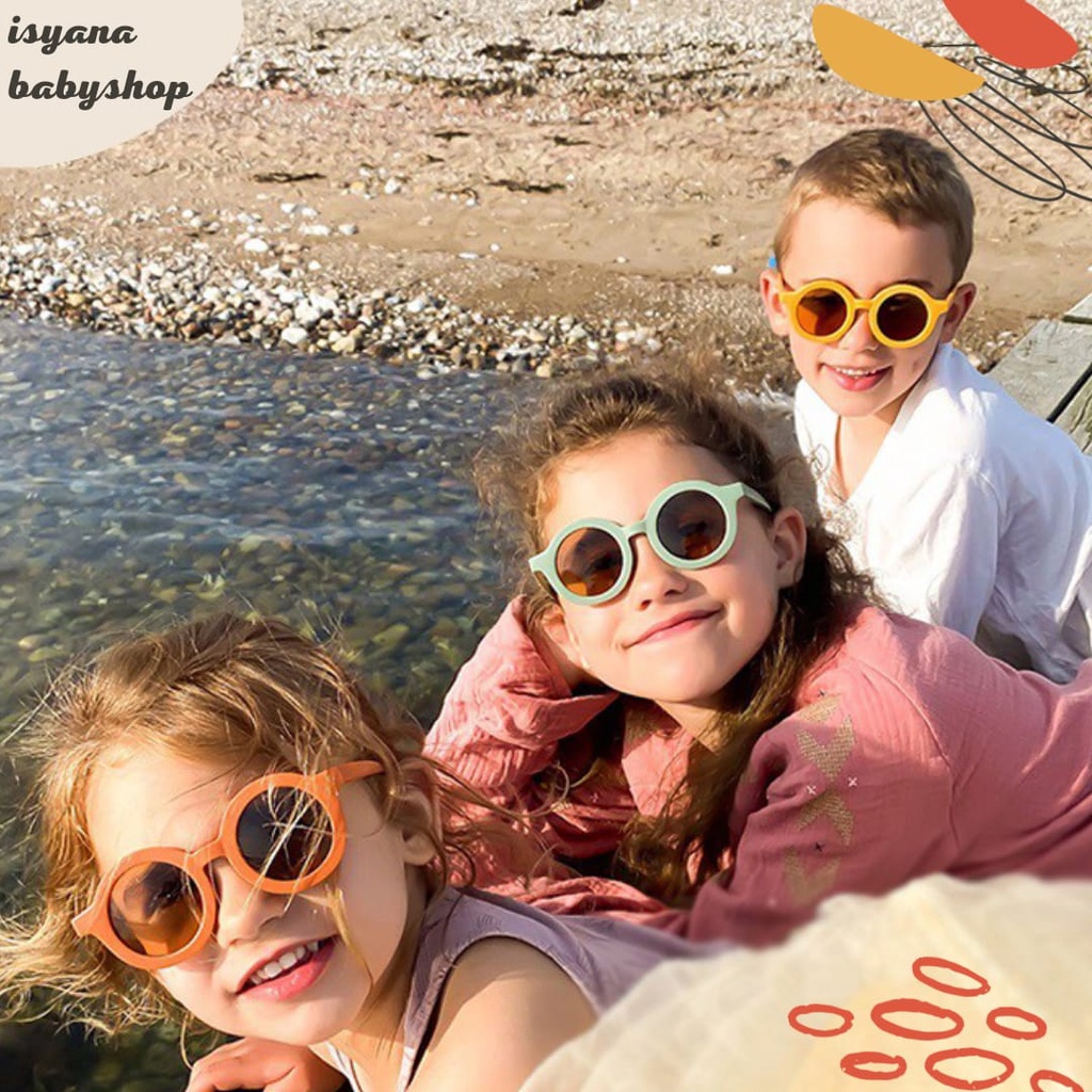 Kacamata Anak Kacamata Hitam Anak Anti UV Bulat Lucu Usia 0 sd 6 Tahun Kids Sunnies Outdoor
