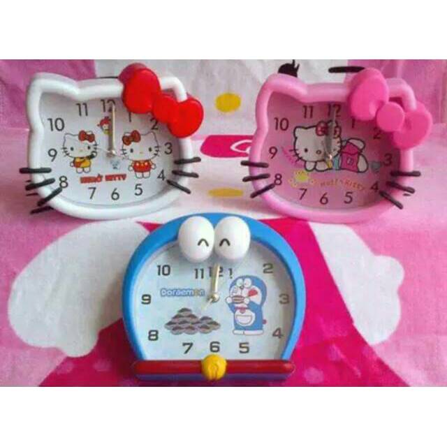 Jam Weker Beker Alarm Karakter Hello Kitty Doraemon