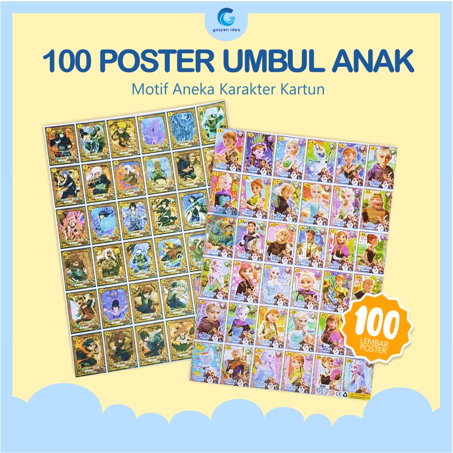 Mainan Jadul Anak Gambaran Umbul Paket 100 Pcs - Poster Umbul