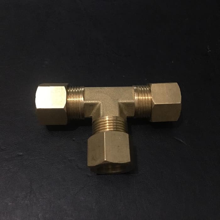 Tee Cincin Kuningan untuk Pipa 6mm