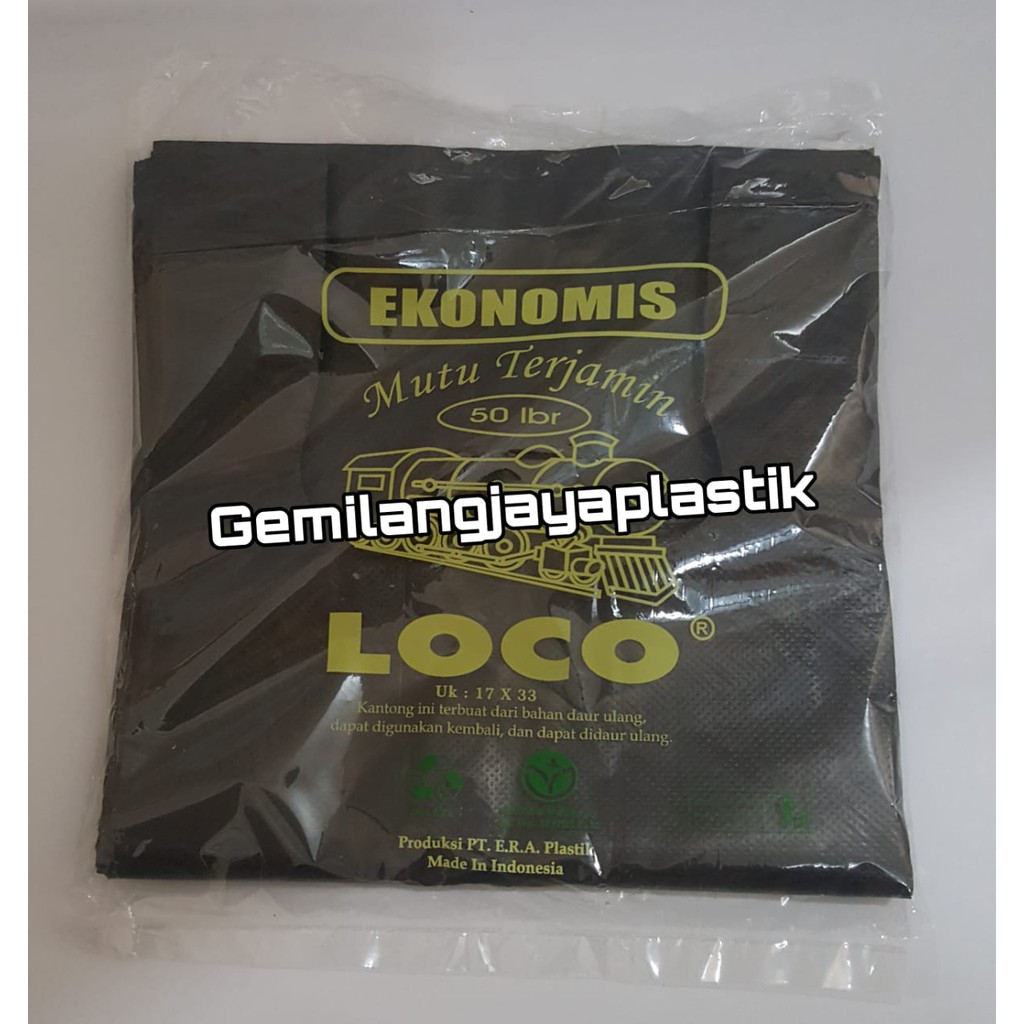 Kantong Plastik Loco Hitam Ekonomis Uk 17 Isi 50 Lembar