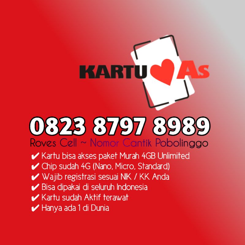 KARTU SAKTI 4GB UNLIMITED NOMOR CANTIK SERI HOKI 8989 RAPI ABAB ANGKA BESAR HOKY