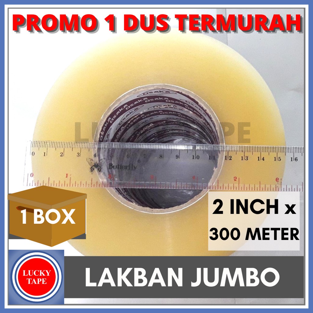 

PROMO 1 BOX LAKBAN JUMBO MURAH BENING 2 INCH 300 METER ISOLASI SOLATIP