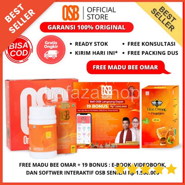 OSB Vitamin Otak Anak dan dewasa Omar Smart Brain Kapsul 100 % Produk Asli &amp; Original Free Madu Bee Omar