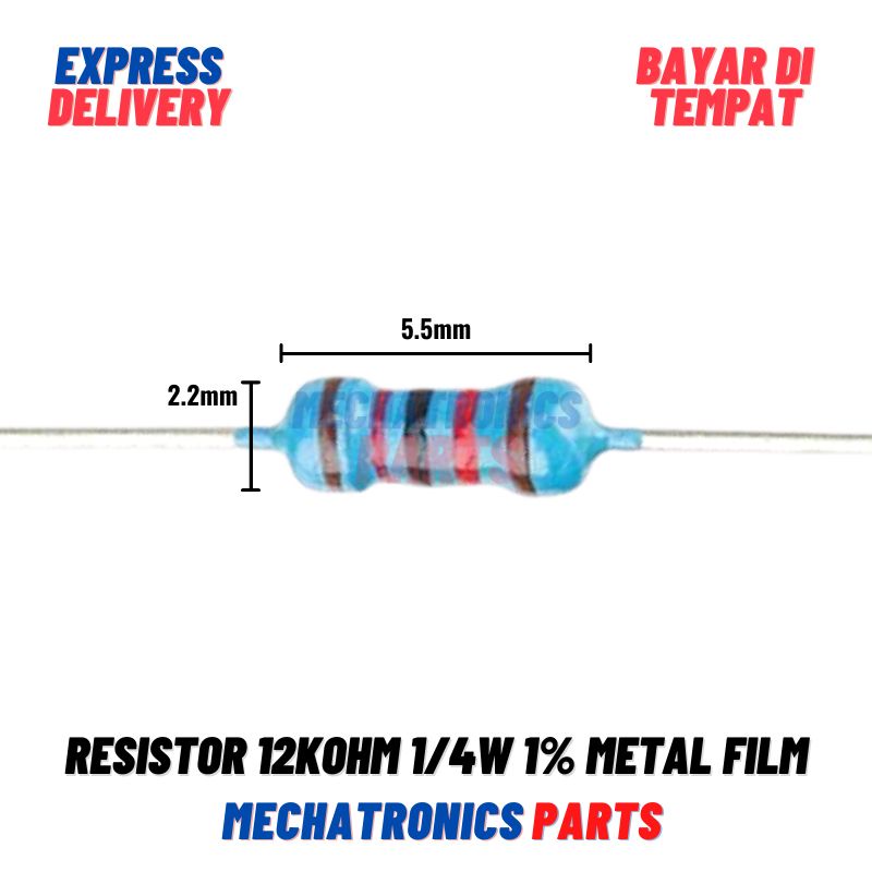 [PAS-9427] 10X RESISTOR 12K OHM 1/4W 1% METAL FILM