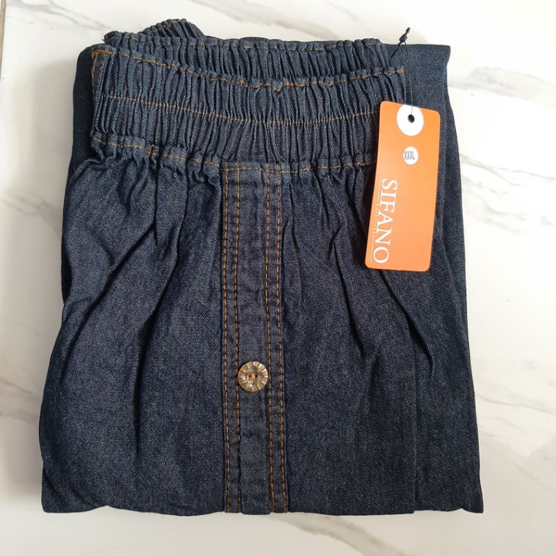 rok jeans jumbo wanita rok jeans kancing big size