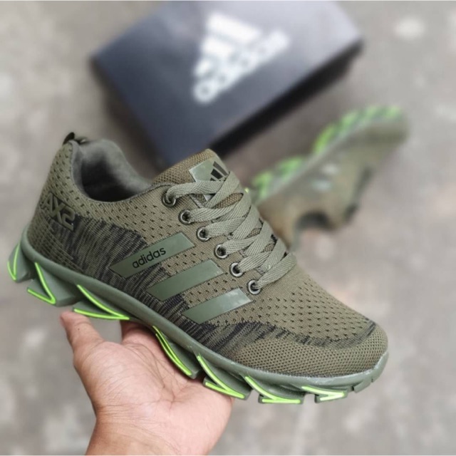 Diskon sepatu pria adidas springblade ax2 hijau army import premium quality