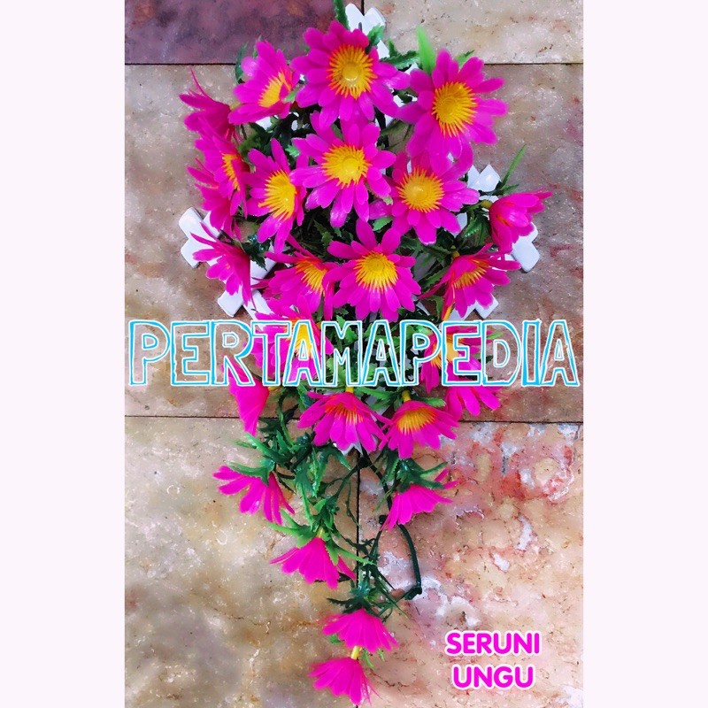 C5 Bunga SERUNI/Bunga Plastik/Rumput Plastik/Daun Rambat Plastik/Busa Bunga/Bunga Matahari Kecil-Ungu