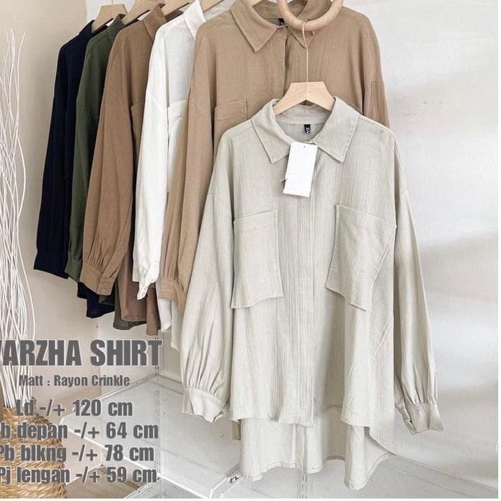 BEFAST - ZEC OOTD Blouse SATORI / Varzha Blouse CRINCLE / Kemeja Oversize Wanita / Pakaian Casual / Kemeja Polos Formal / Hem Jumbo Wanita Trendy / Fashion Wanita Kekinian / OOTD Ala Style Wanita Korean / Hem Terlaris