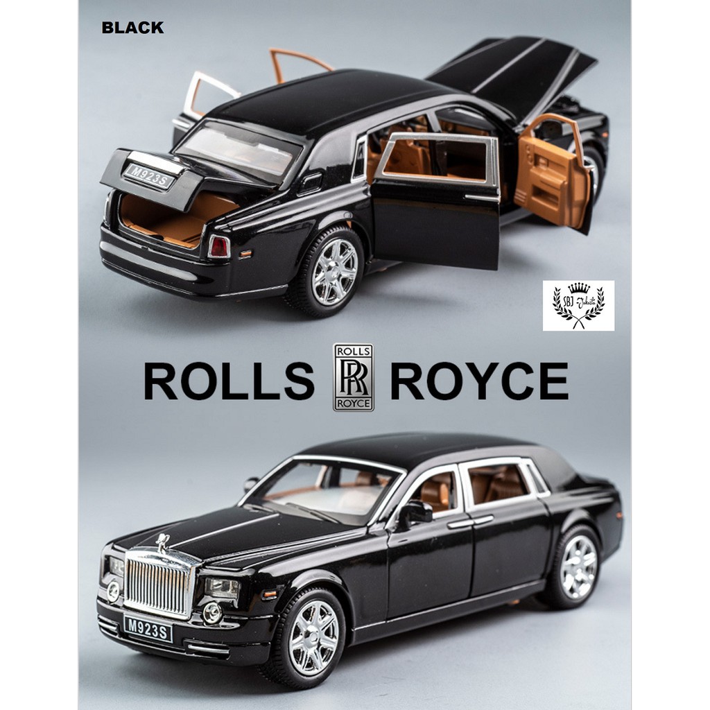 Diecast miniauto mobil Rolls Royce Phantom skala 1:24 Metal Series mainan koleksi pajangan