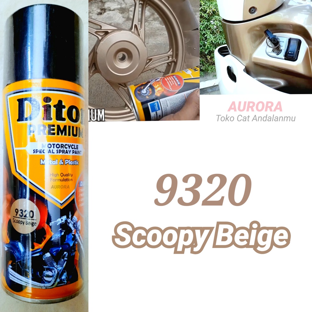 Diton Premium Scoopy Beige 9320 Coklat Muda Metallic Metalik Metalic Cat Mobil Motor Tahan Bensin