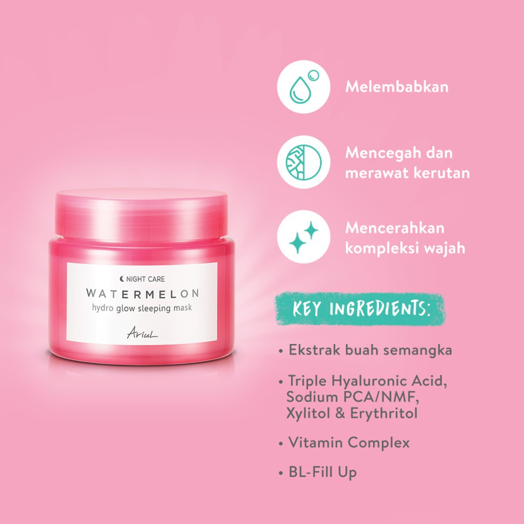 (BPOM) ARIUL Watermelon Hydro Glow Sleeping Mask 80ml