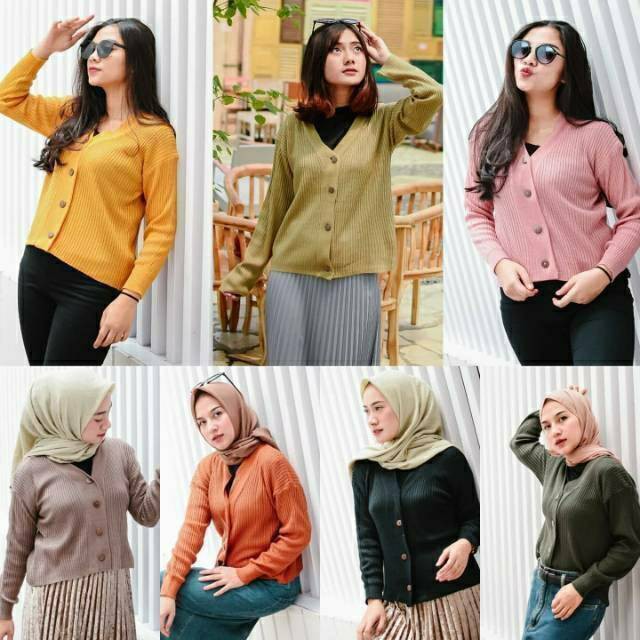 [✅COD]Willy cardi crop button cardigan || CARDY CROP  || CROP RAJUT || CROP POLOS