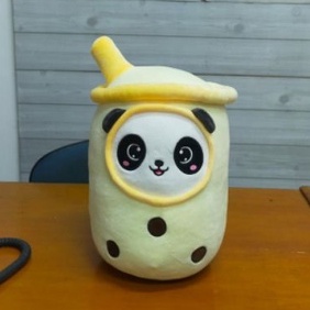 Boneka Boba Panda Size 13&quot;/34cm/boneka bubble tea/boneka lucu/minuman boba/