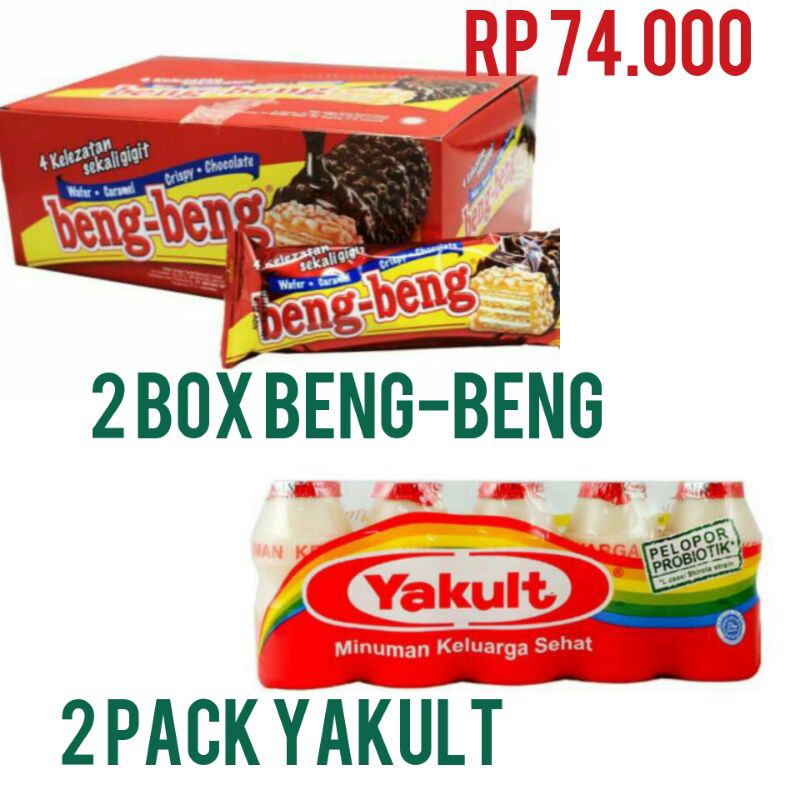 

2 box beng-beng isi 20x20gr dan 2 pack yakult