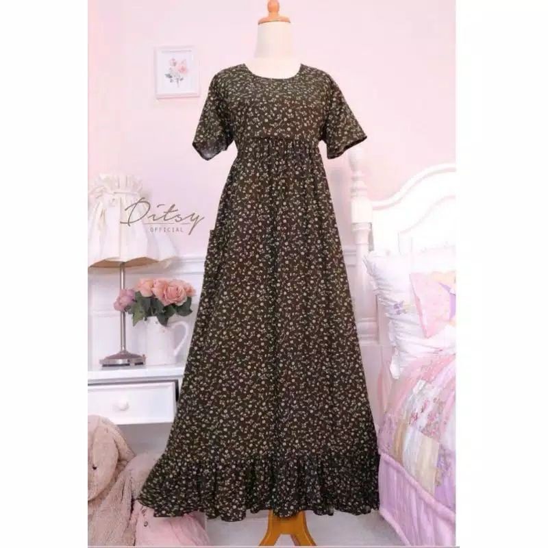 Ludie Vintage size XS Ditsy Daster Rumahan Viscose Premium