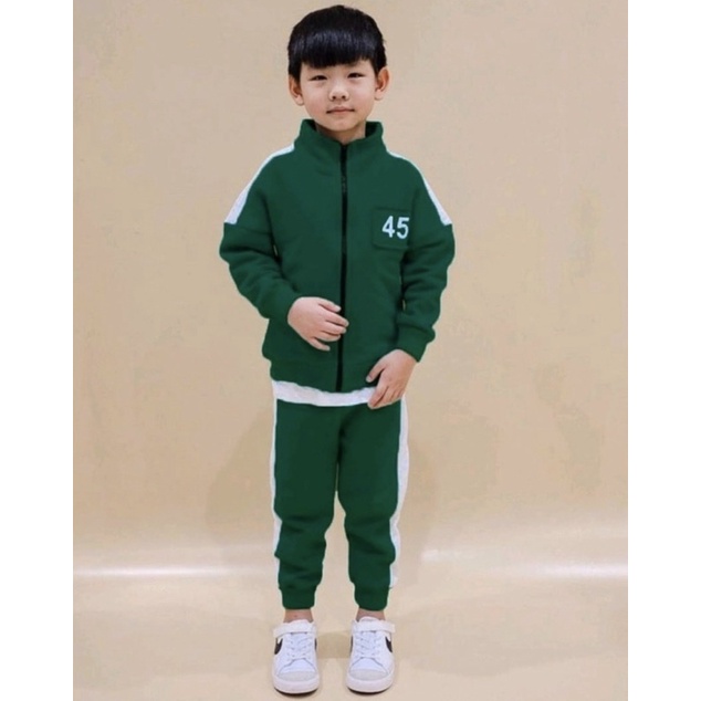 SETELAN SQUID GAME ANAK SETELAN JAKET ANAK 1-5 TAHUN