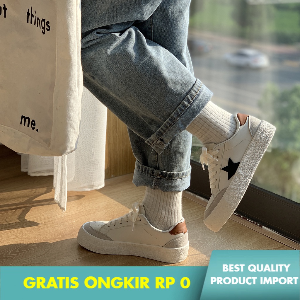 Sepatu Wanita Kasual Bangnai  XINGX   Putih  Rendah  Retro      Harajuku   In  Sneakers Impor