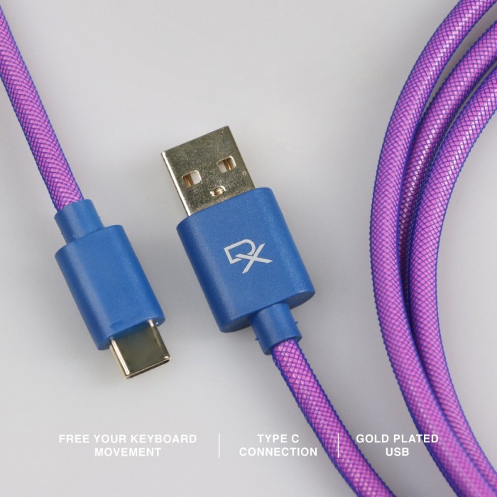 Rexus Coiled Kabel Daxa DX-CC1/ CC1 USB Type C for Mechanical Keyboard