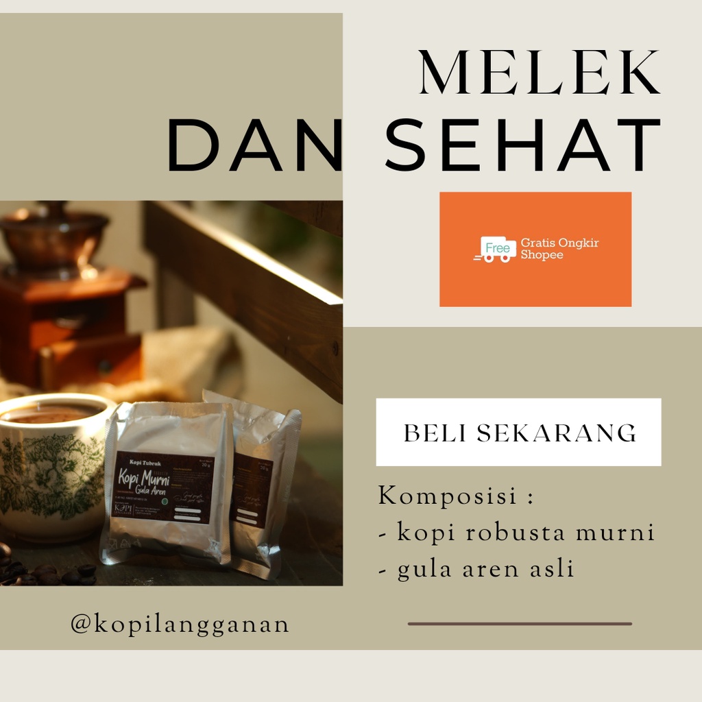 

Kopi Robusta Murni Bubuk Gula Aren Tubruk Sachet Murah Temannya Para Petualang