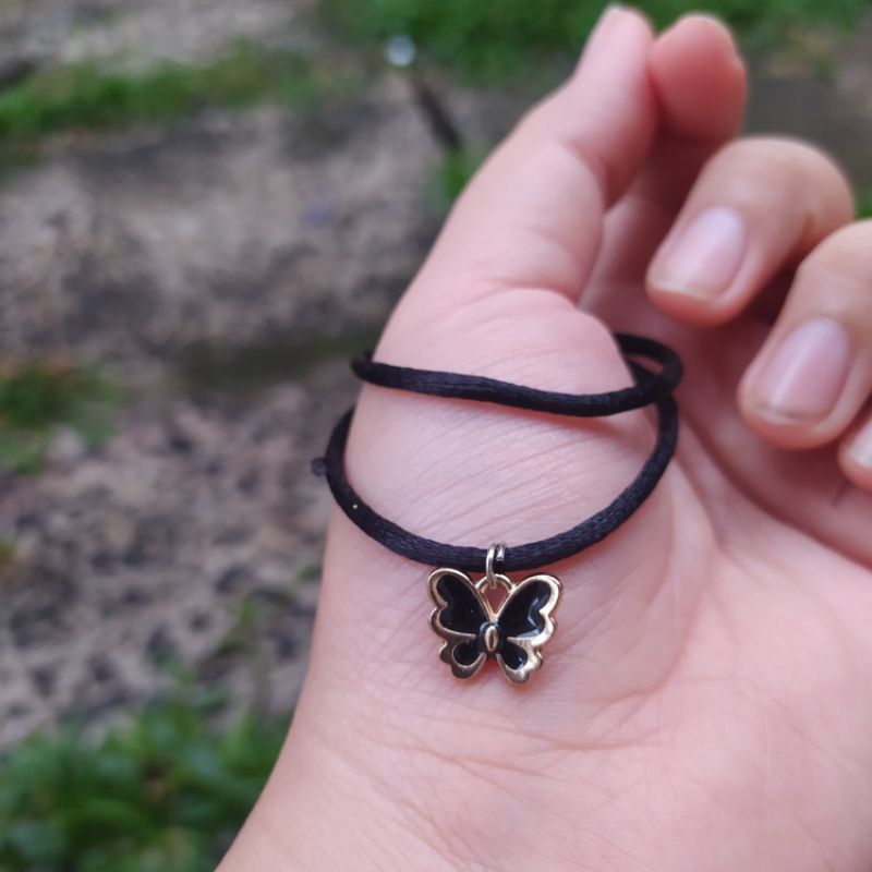 BUTTERFLY BRACELET/ GELANG KUPU-KUPU BESTIE PERSAHABATAN LUCU / UNIK / KEREN / MURAH-Style 2 black