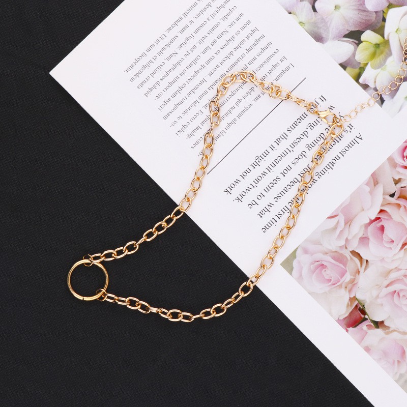 Kalung Fashion korea retro lingkaran Neckalce wanita