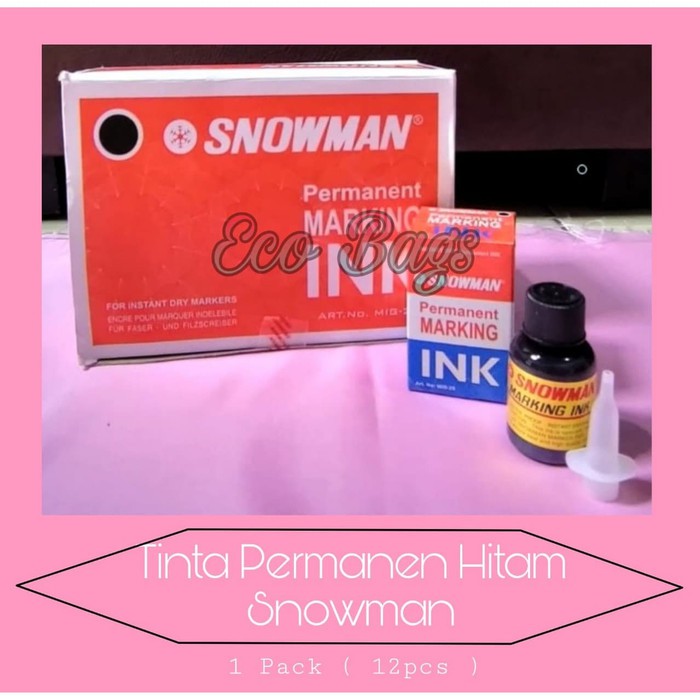 

Tinta Snowman / Refill Tinta Snowman Permanent / Tinta Spidol - Hitam