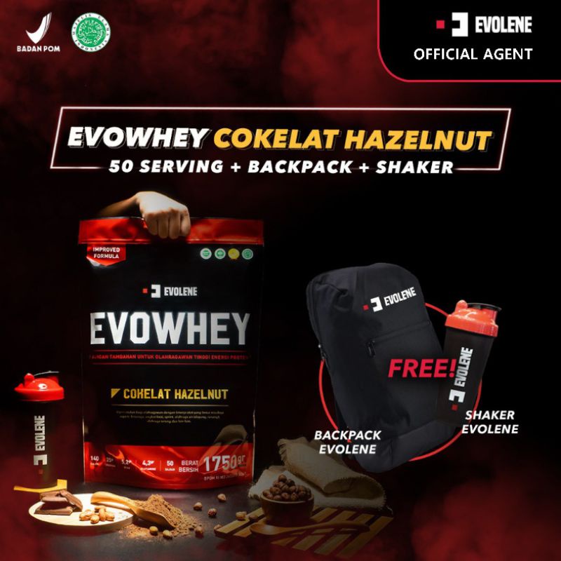 

EVOLENE Evowhey Coklat Hazelnut 50 Sachet + Free Shaker