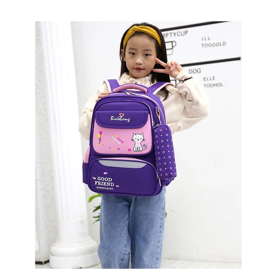 ARMELIA SHOP - Tas Ransel Backpack Karakter Kucing BiaoBang Ransel Anak Sekolah Tas  Perempuan Sd