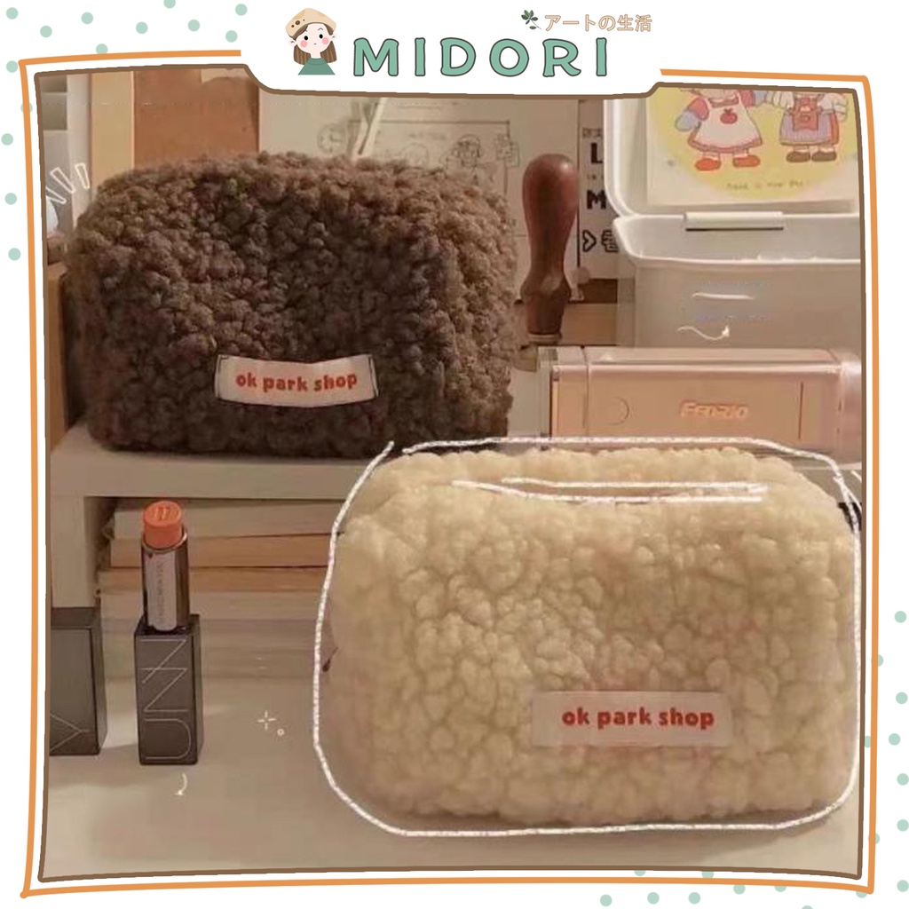 

[MIDORI] Kotak Pensil Bulu furry Woll Soft Aesthetic Korean Style Stationery - F0150