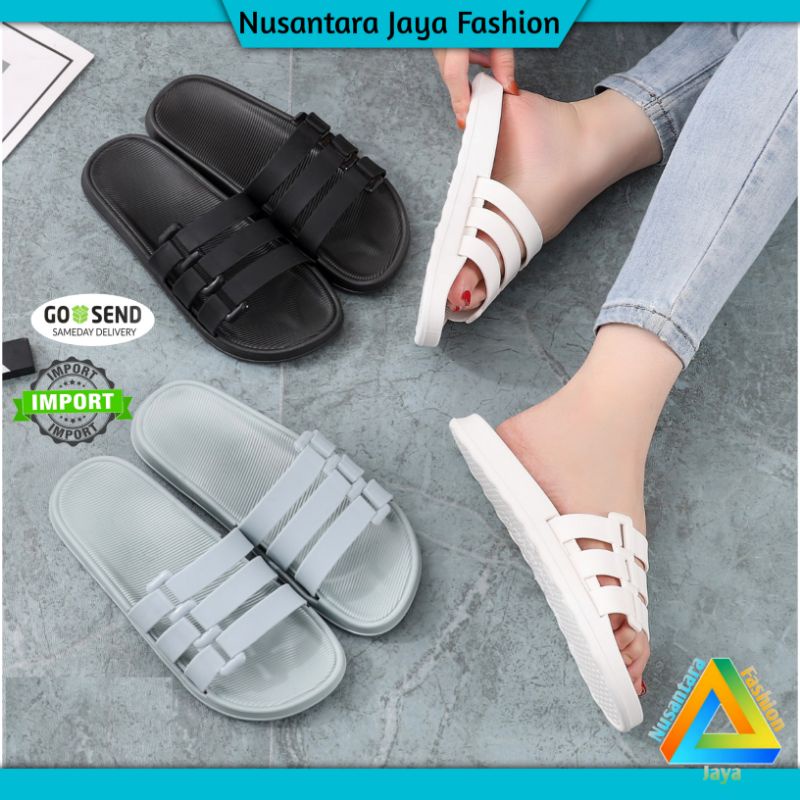 Sandal Wanita Strap 3 Jelly Import Terbaru Balance V202 S8D
