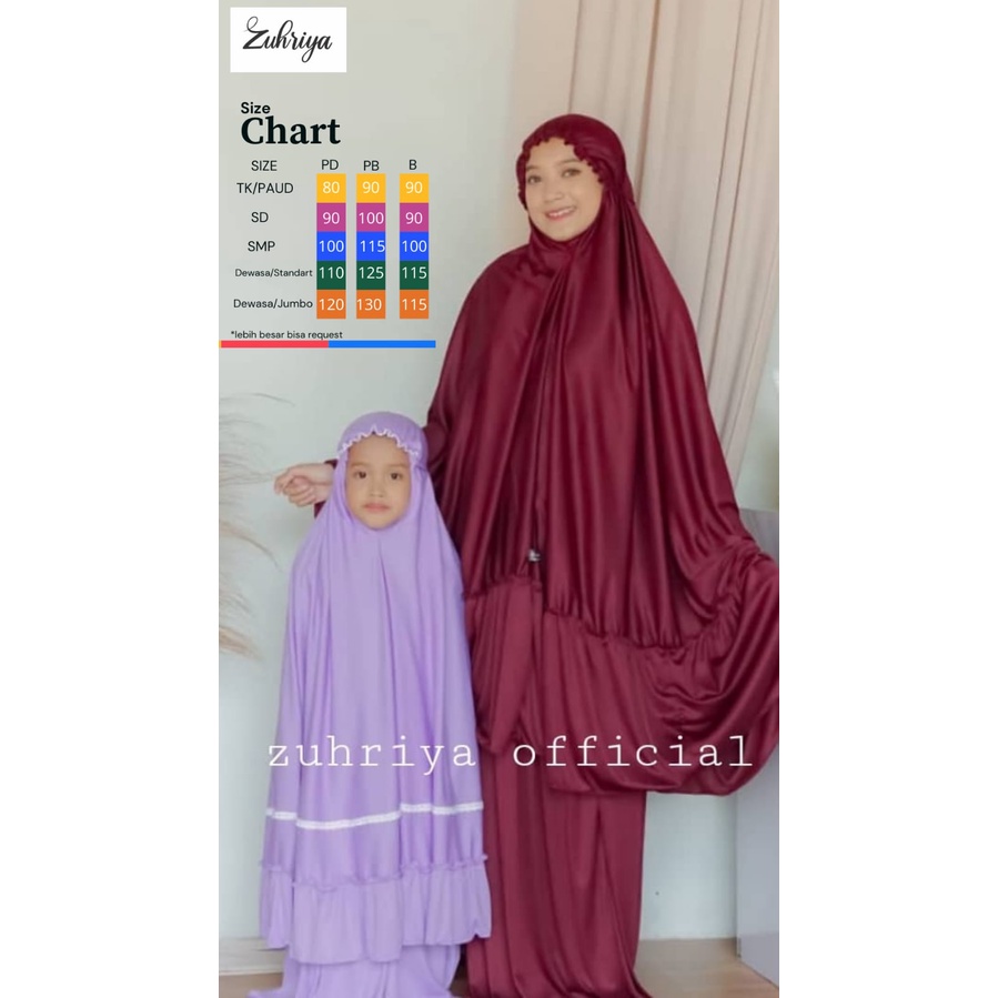 Mukena Wanita Zuhriya Kaos jersey Balon Rempel Dewasa Jumbo