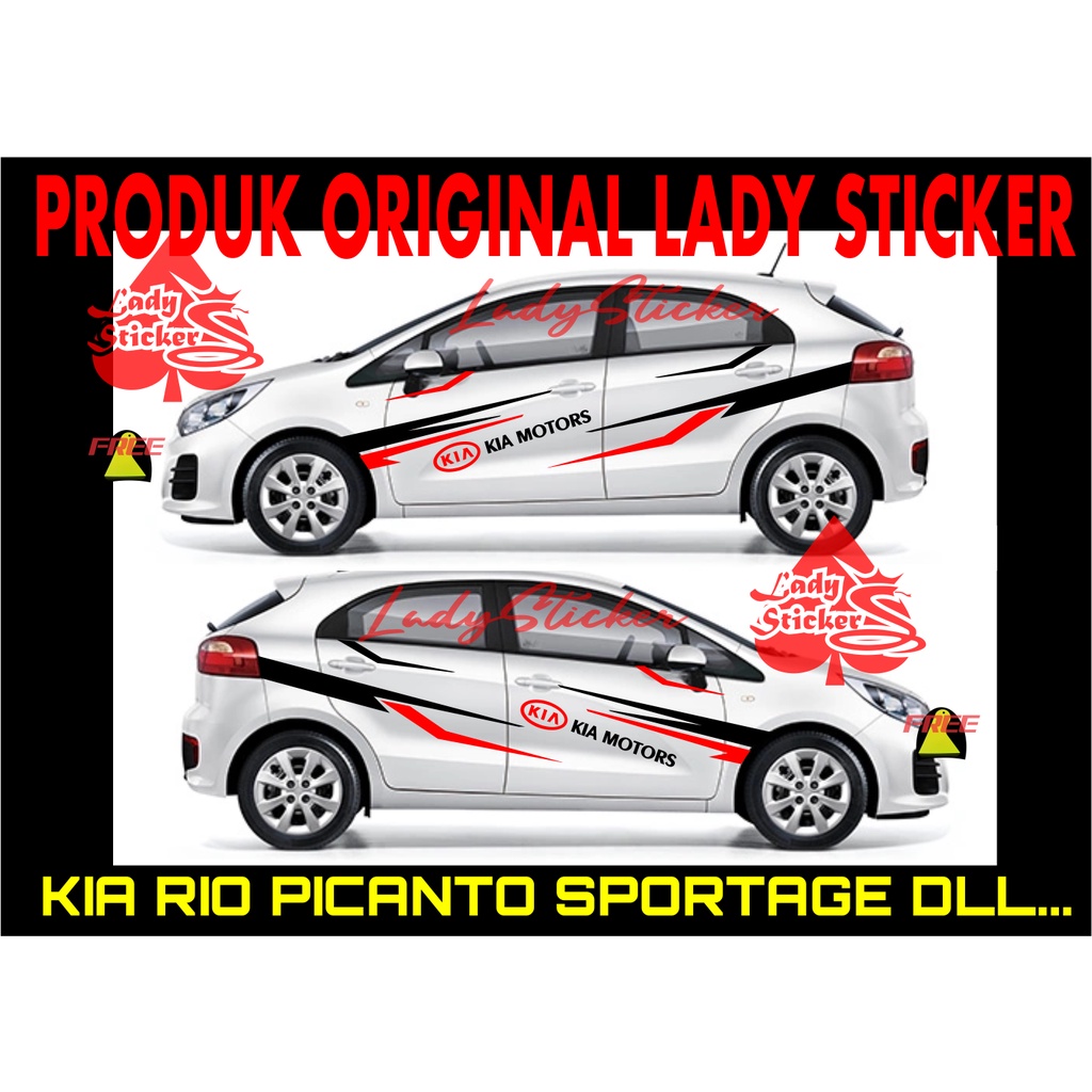 STICKER KIA RIO PICANTO CUTTING STICKER STIKER MOBIL KIA RIO BODY SAMPING TERBARU