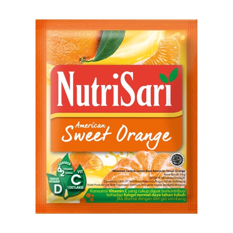 

NutriSari American Sweet Orange Jeruk Peras Sachet - Minuman Buah Vitamin C