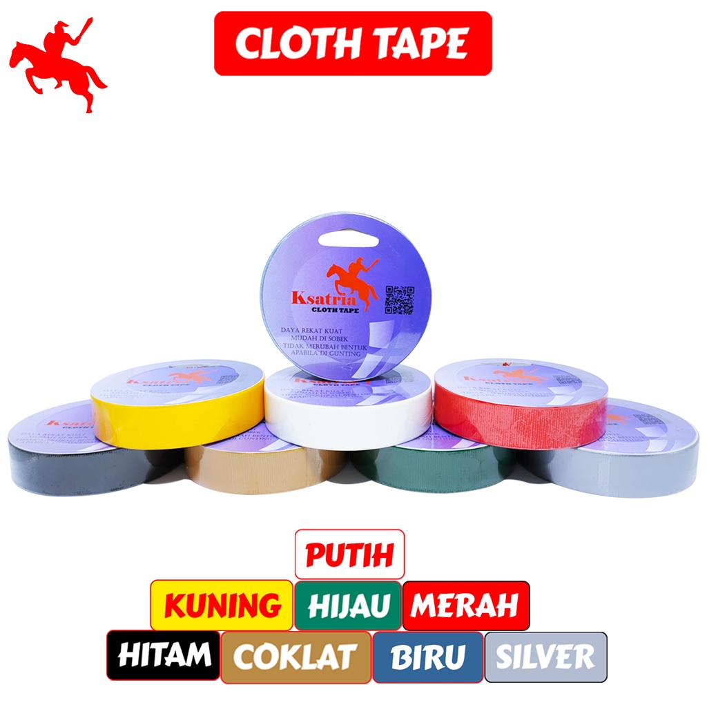 

Lakban Kain Solasi Kain Ksatria Tape Cloth Tape 23mm X 8meter Lakban Kuat
